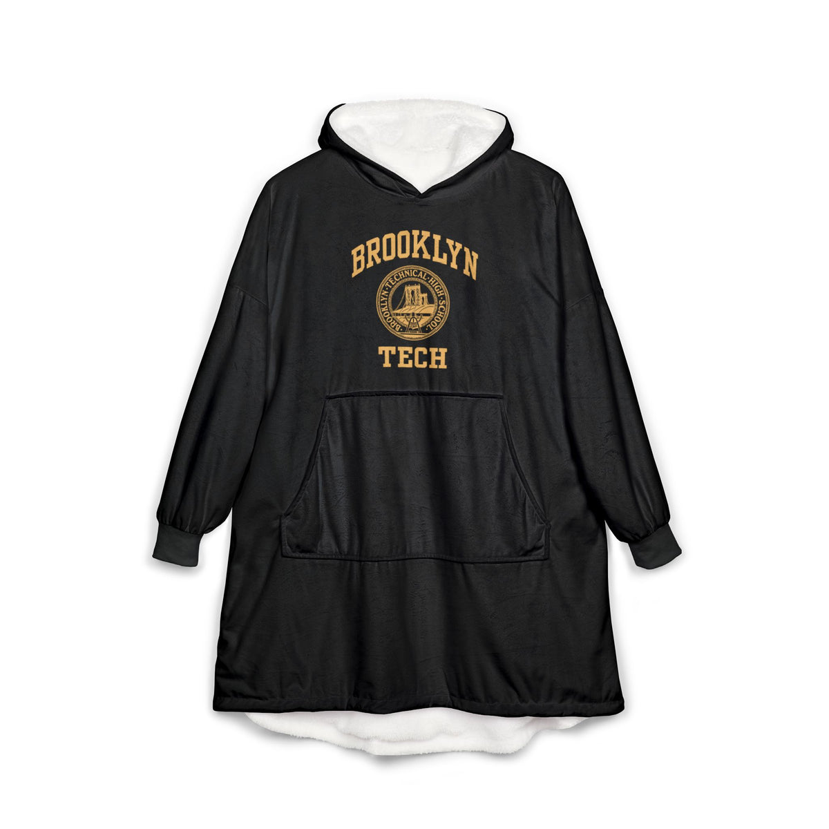 Classic Logo with Brooklyn Tech - Hooded Blanket - Black