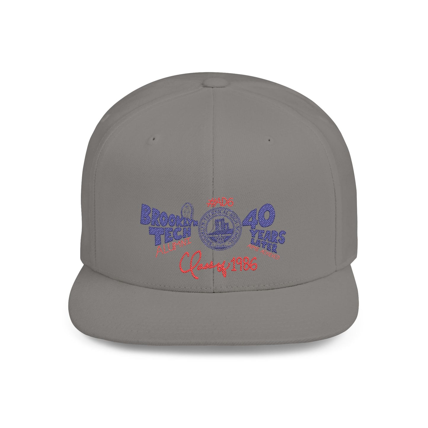 Class of 1986 40th Reunion Flat Bill Snapback - Navy logo