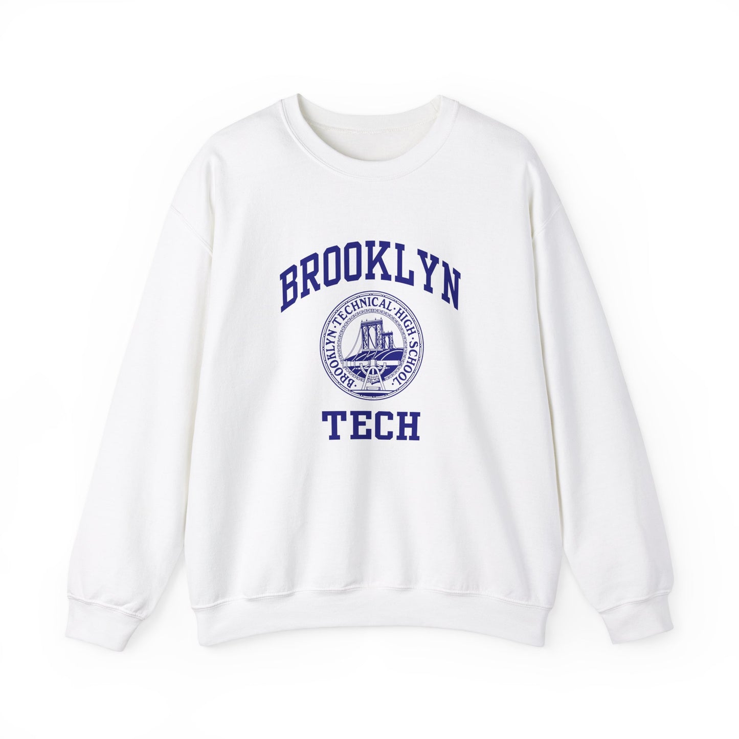 Classic Tech Logo With Brooklyn Tech - Men's Heavy Blend Crewneck Sweatshirt