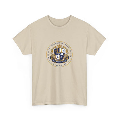 Class of 1981 45 Years Strong Men's Heavy Cotton T-Shirt - Navy Blue Logo