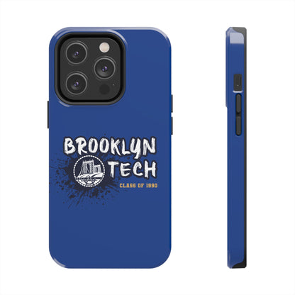 Class Of 1990 Commemorative Tough Phone Cases - Gold Font With Dark Blue Background