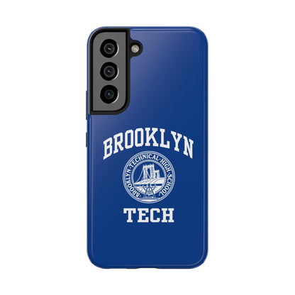 Brooklyn Tech Classic Logo - Tough Phone Cases - Navy blue with white graphics