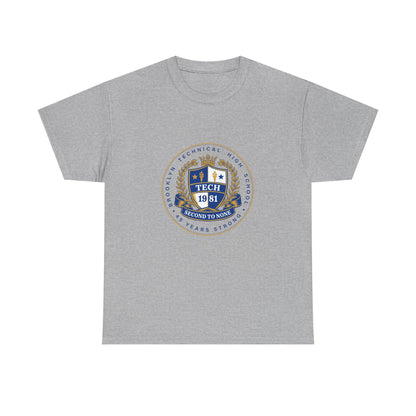 Tech 1981 45 Years Strong - Men's Heavy Cotton T-Shirt - Royal Blue Logo
