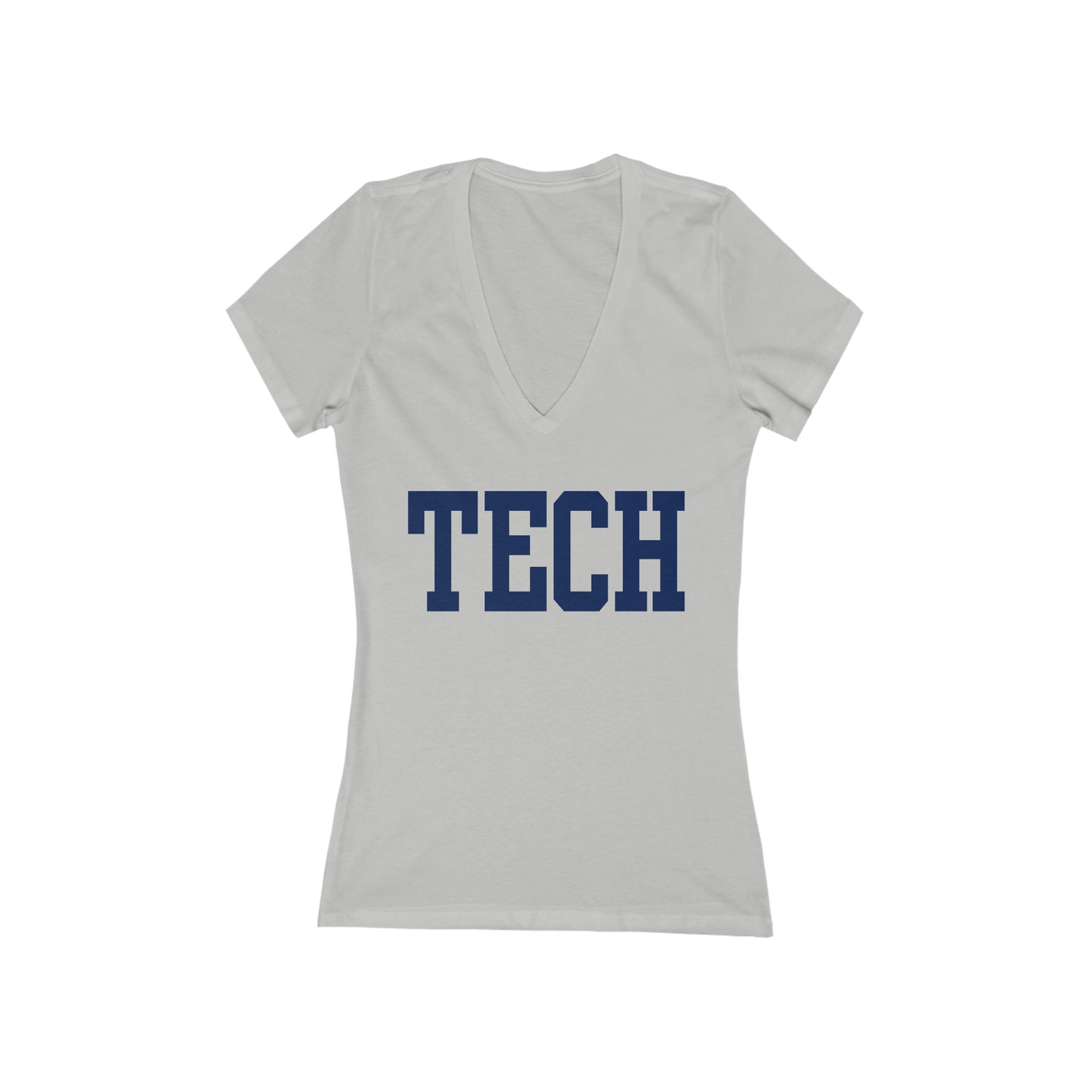 Tech - Classic Font - Ladies Deep V-Neck T-Shirt