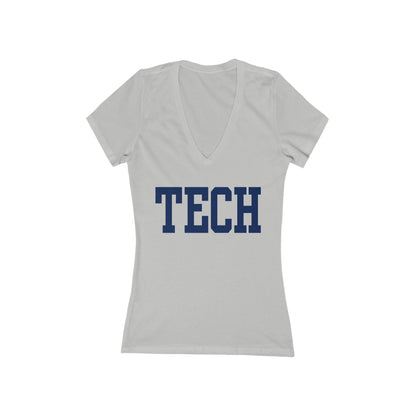 Tech - Classic Font - Ladies Deep V-Neck T-Shirt
