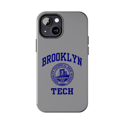 Brooklyn Tech Classic Logo - Tough Phone Case - Grey with Navy-Blue graphics