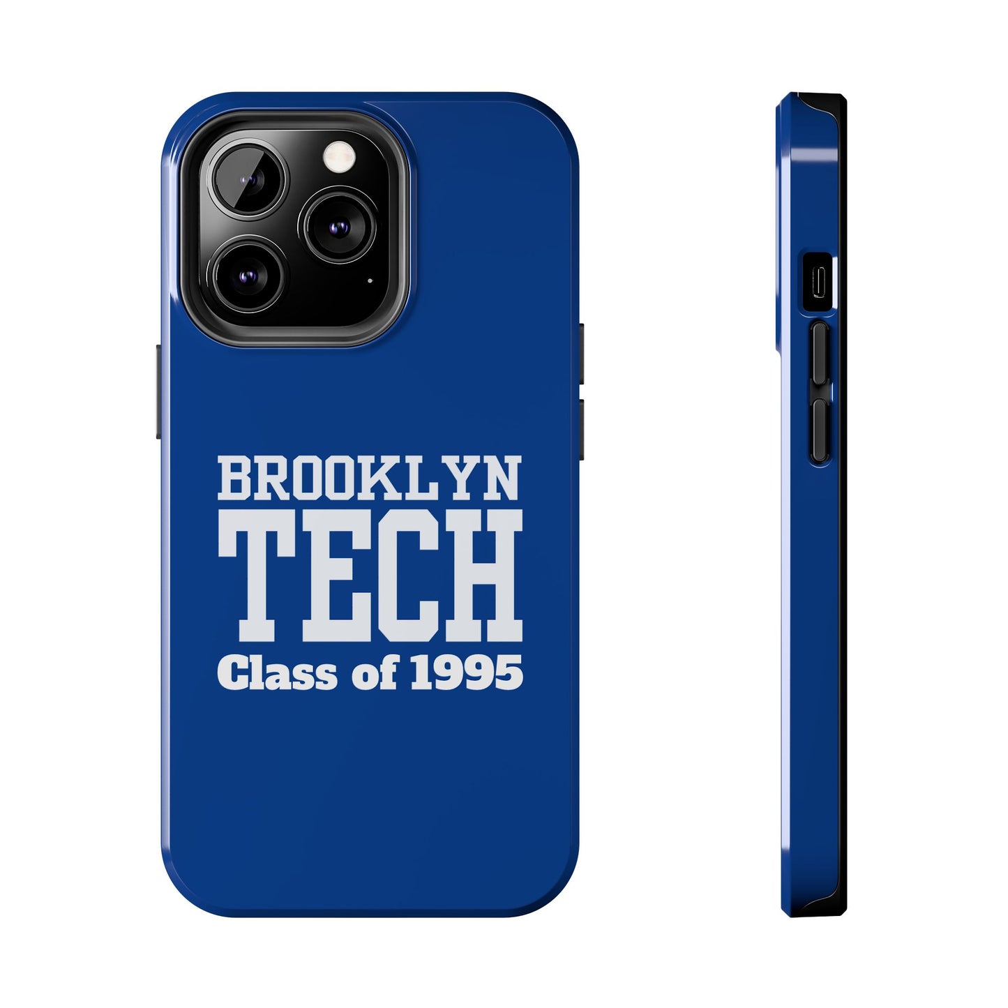 Brooklyn Tech Class of 1995 Tough Phone Case - Blue with white graphics