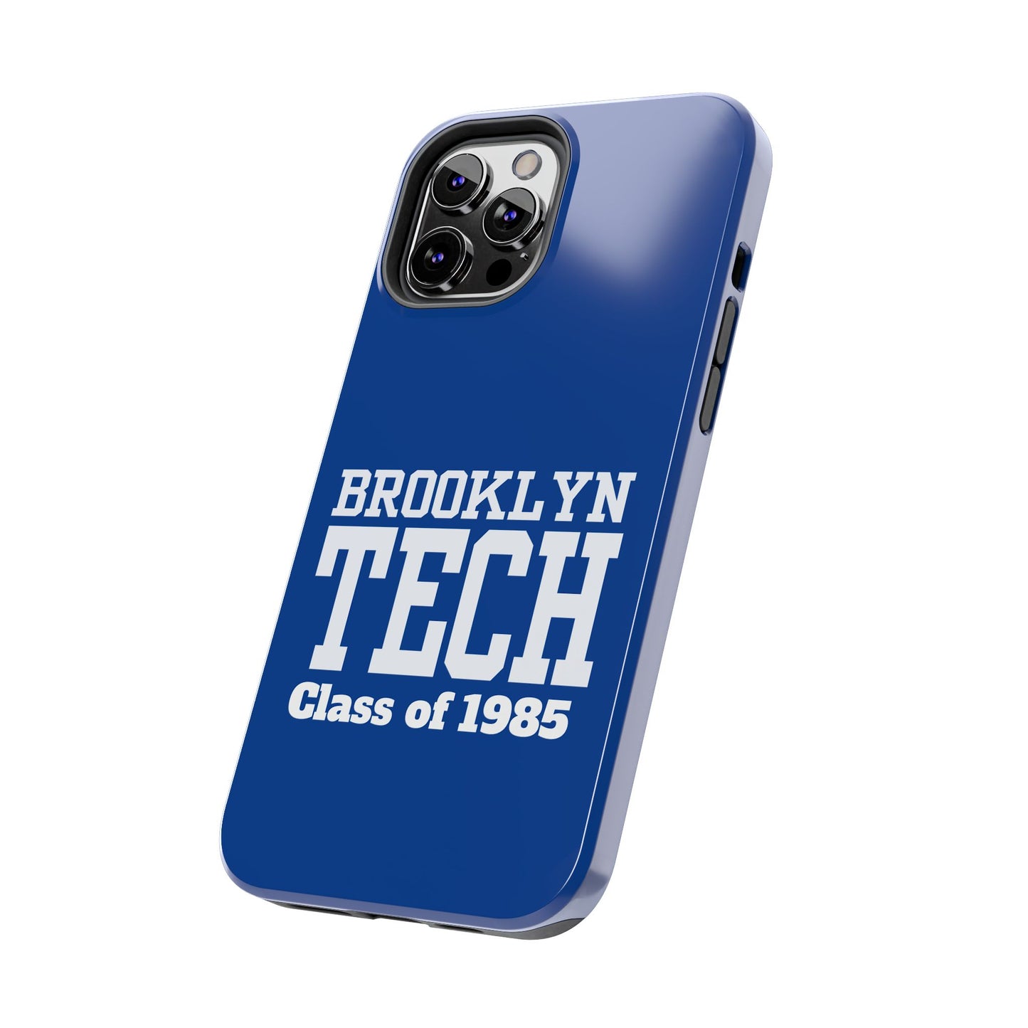 Brooklyn Tech Class Of 1985 Tough Phone Case - Navy-Blue With White Graphics
