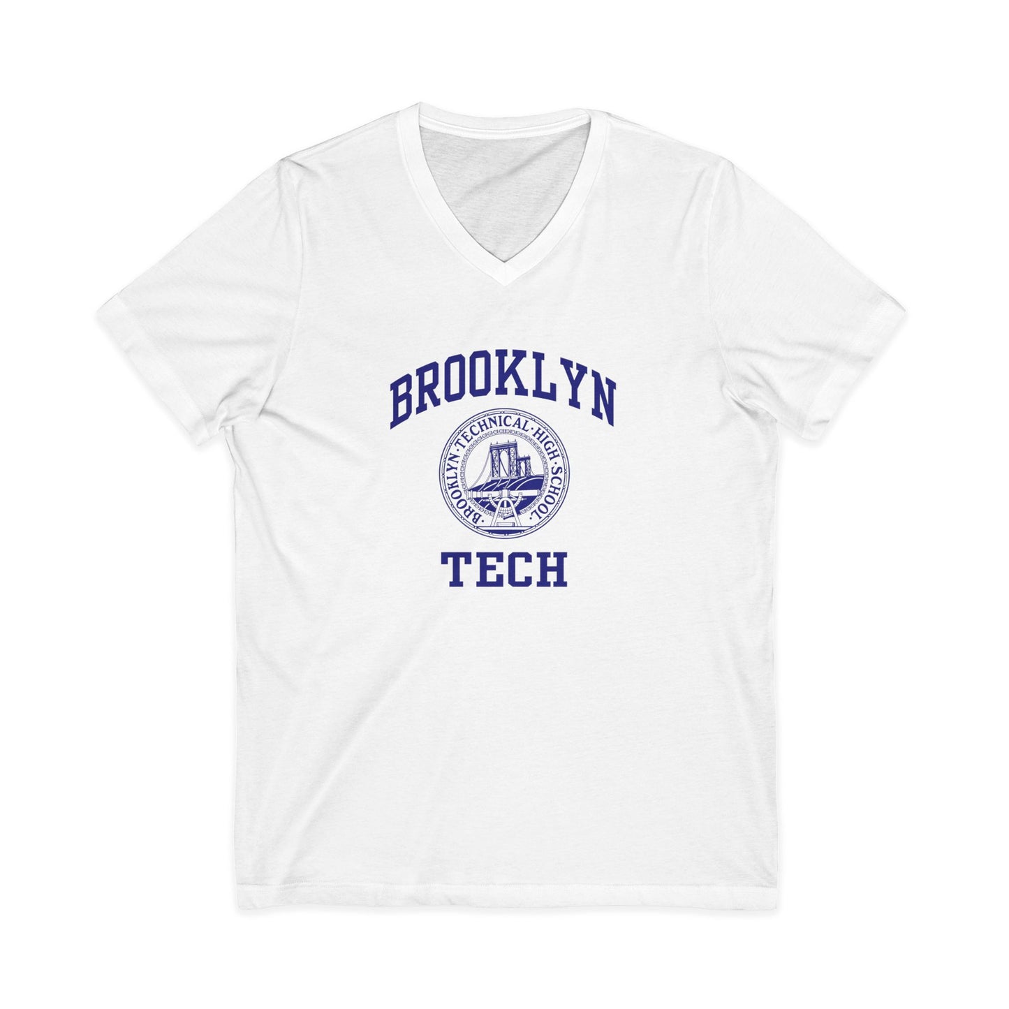 Classic Brooklyn Tech Logo - Men's Short Sleeve V-Neck Jersey Tee