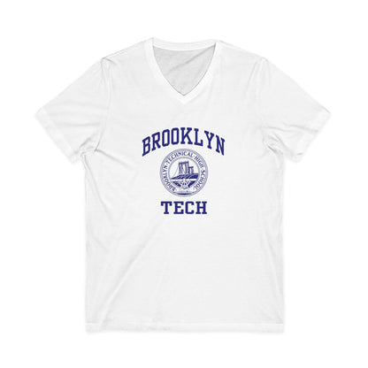 Classic Brooklyn Tech Logo - Men's Short Sleeve V-Neck Jersey Tee