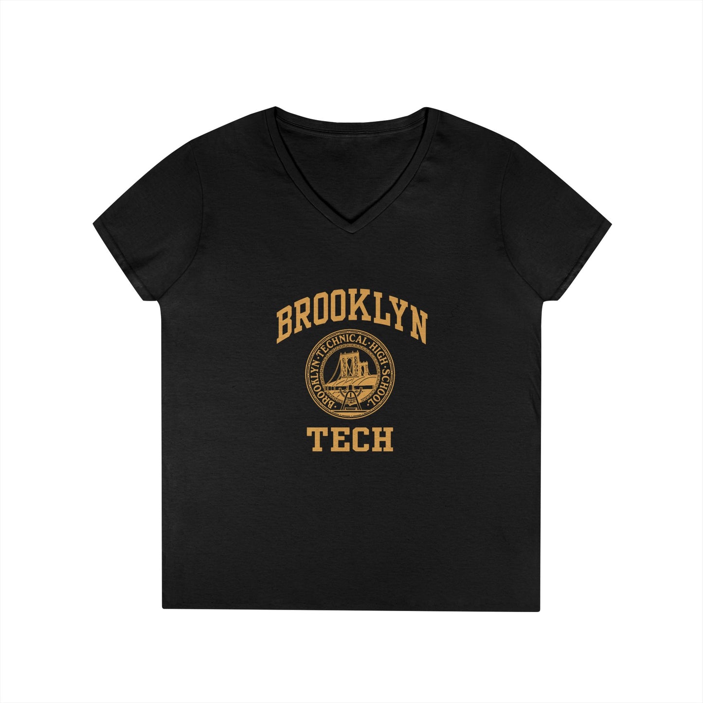 Classic Logo with Brooklyn Tech - Ladies' V-Neck T-Shirt