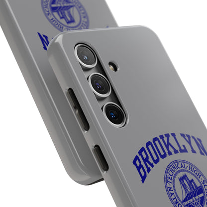 Brooklyn Tech Classic Logo - Tough Phone Case - Grey with Navy-Blue graphics