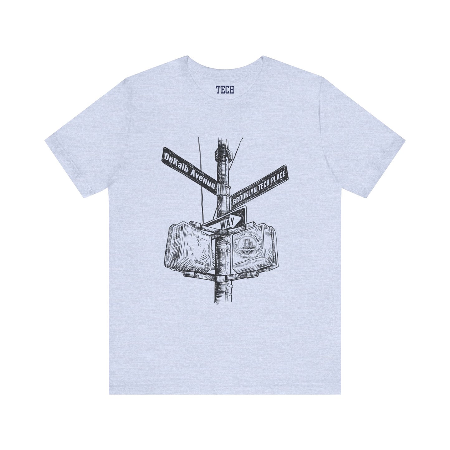 Boutique - DeKalb Ave & Brooklyn Tech Pl - Men's Jersey Short Sleeve T-Shirt - Black Graphic