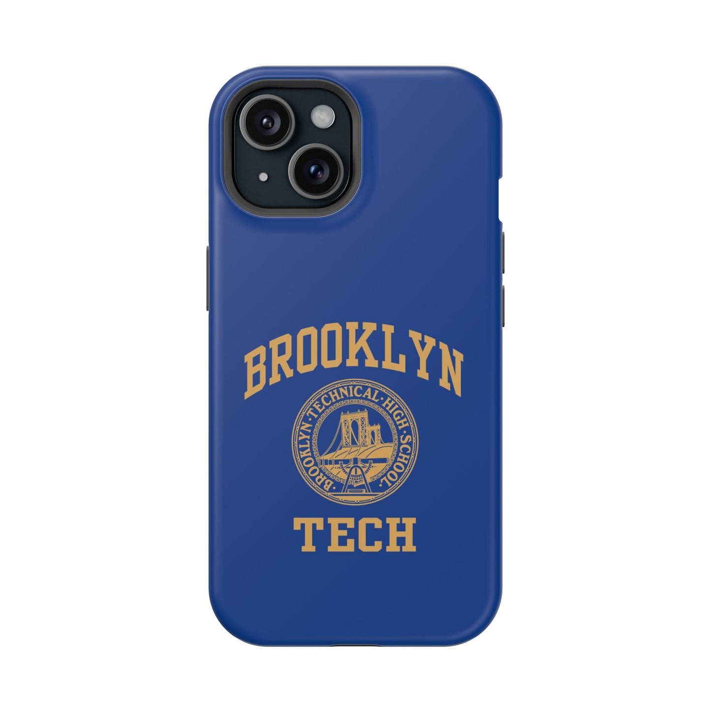 Brooklyn Tech Classic Logo - Impact-Resistant Phone Cases - Iphone Or Samsung - Navy With Gold Graphic
