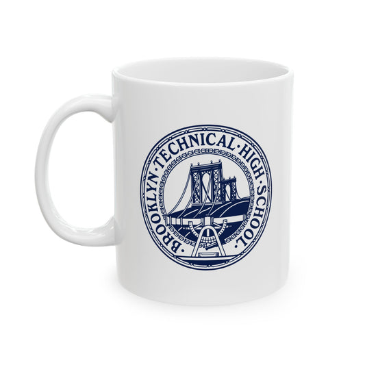 Stacked Logo & Classic Tech Logo - Ceramic Mug, (11oz, 15oz) - Navy