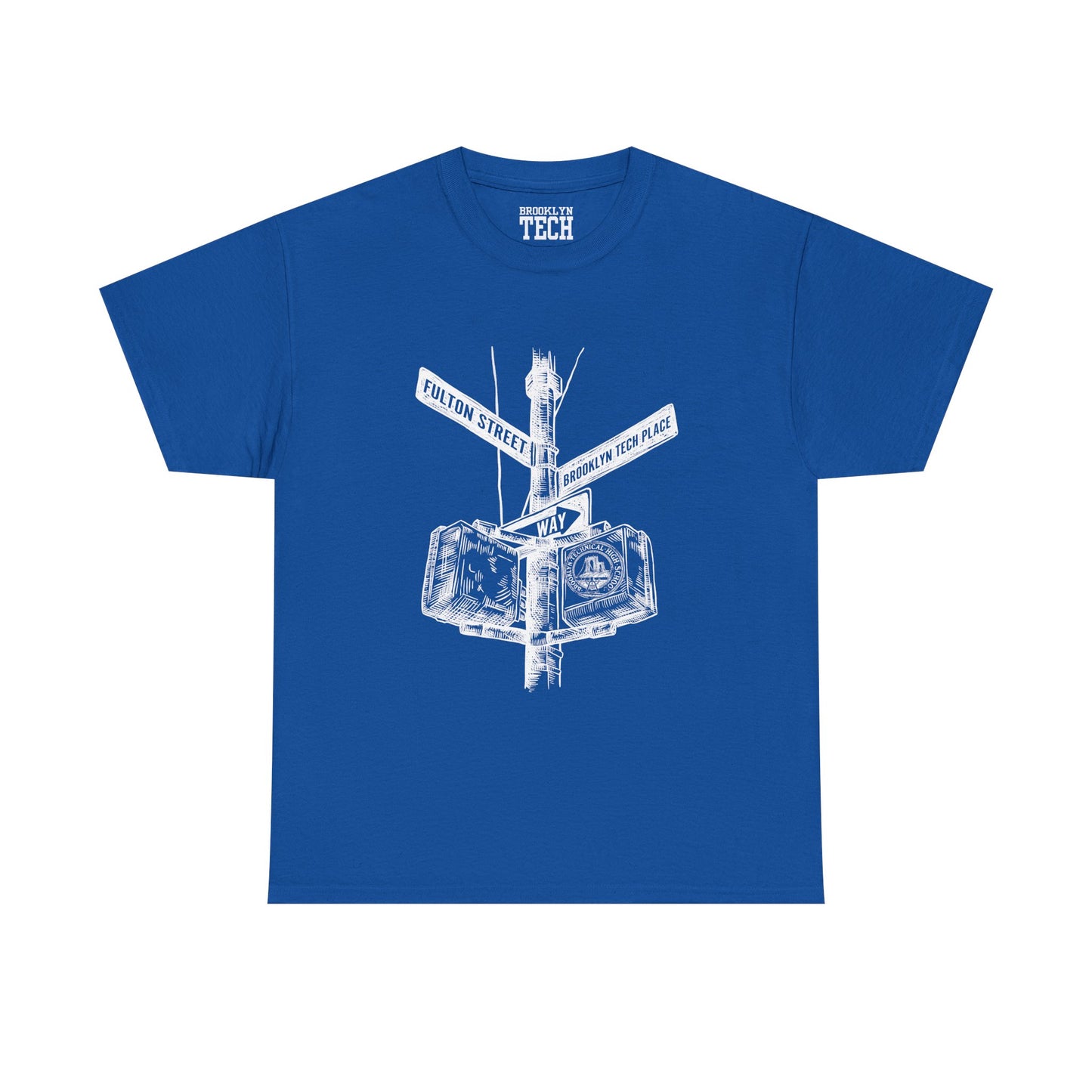 Boutique - Fulton St & Brooklyn Tech Pl - (white Graphic) Men's Heavy Cotton T-Shirt