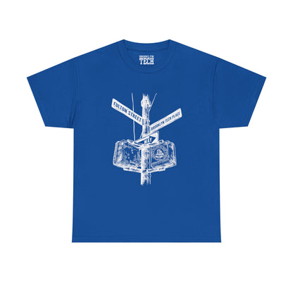 Boutique - Fulton St & Brooklyn Tech Pl - (white Graphic) Men's Heavy Cotton T-Shirt