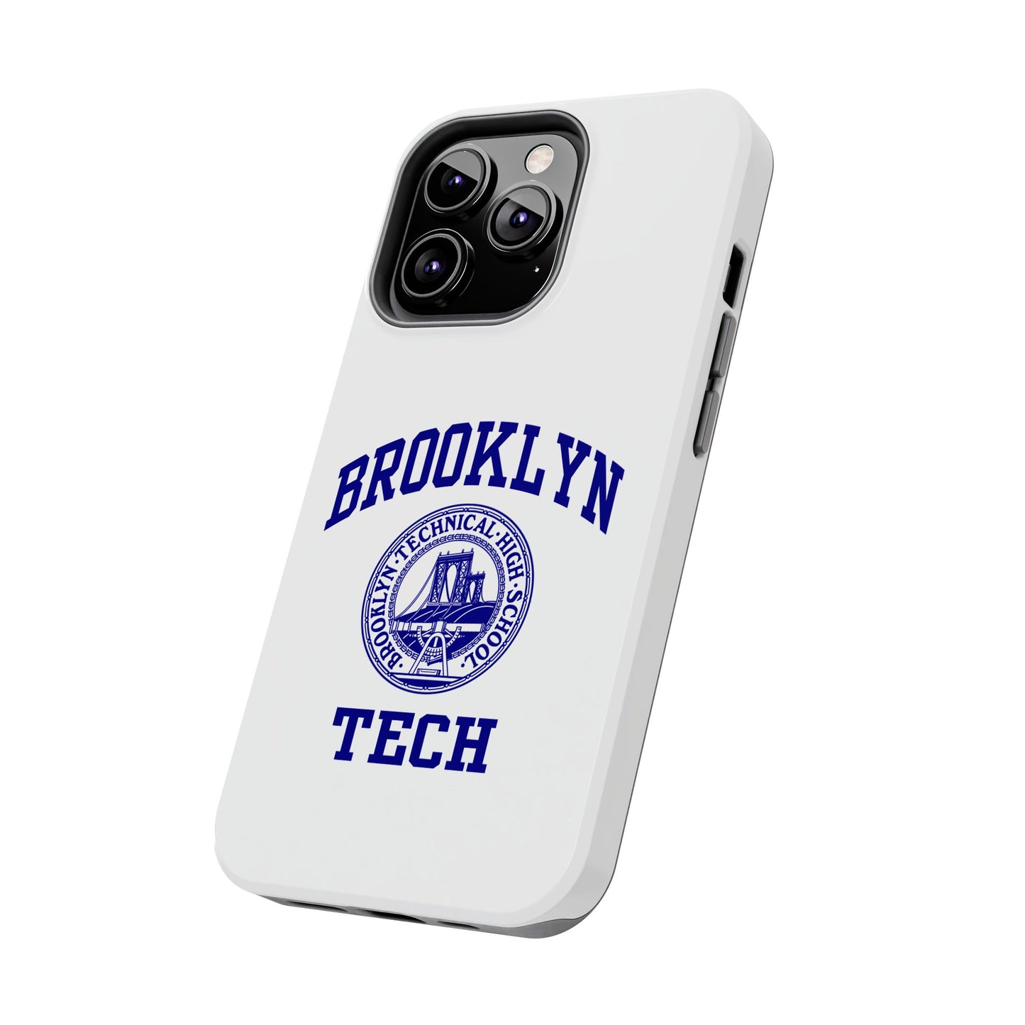 Brooklyn Tech Classic Logo - Tough Phone Cases - White With Navy-Blue Graphic