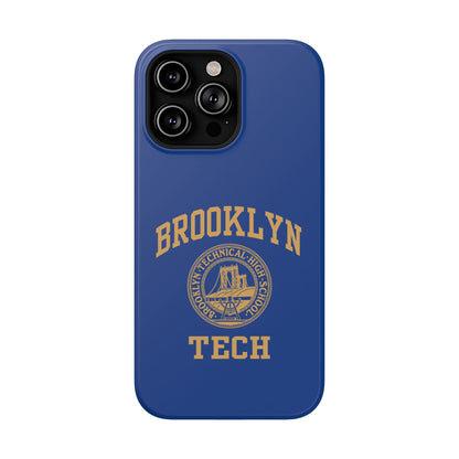 Brooklyn Tech Classic Logo - Impact-Resistant Phone Cases - Iphone Or Samsung - Navy With Gold Graphic