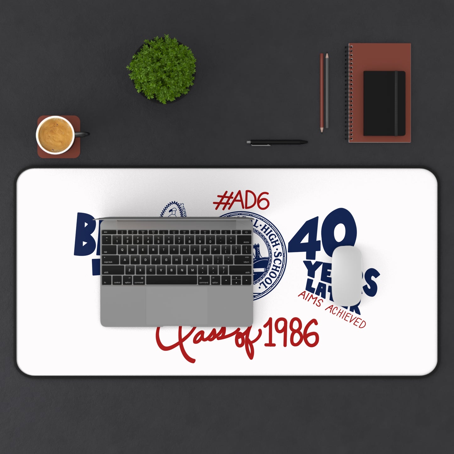 Class of 1986 40th Reunion Desk Mat - Navy logo