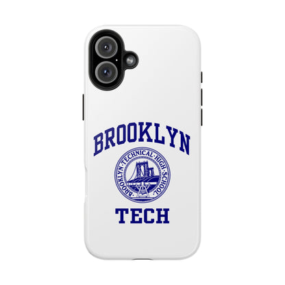 Brooklyn Tech Classic Logo - Tough Phone Cases - White with navy-blue graphic