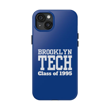 Brooklyn Tech Class of 1995 Tough Phone Case - Blue with white graphics