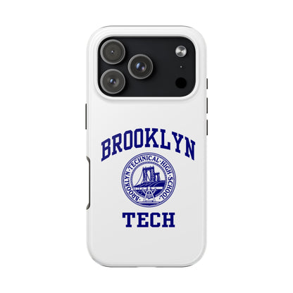 Brooklyn Tech Classic Logo - Tough Phone Cases - White with navy-blue graphic