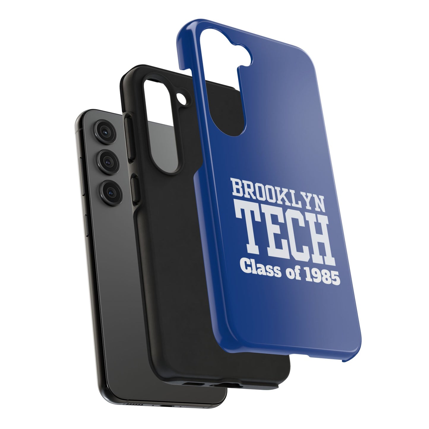 Brooklyn Tech Class Of 1985 Tough Phone Case - Navy-Blue With White Graphics