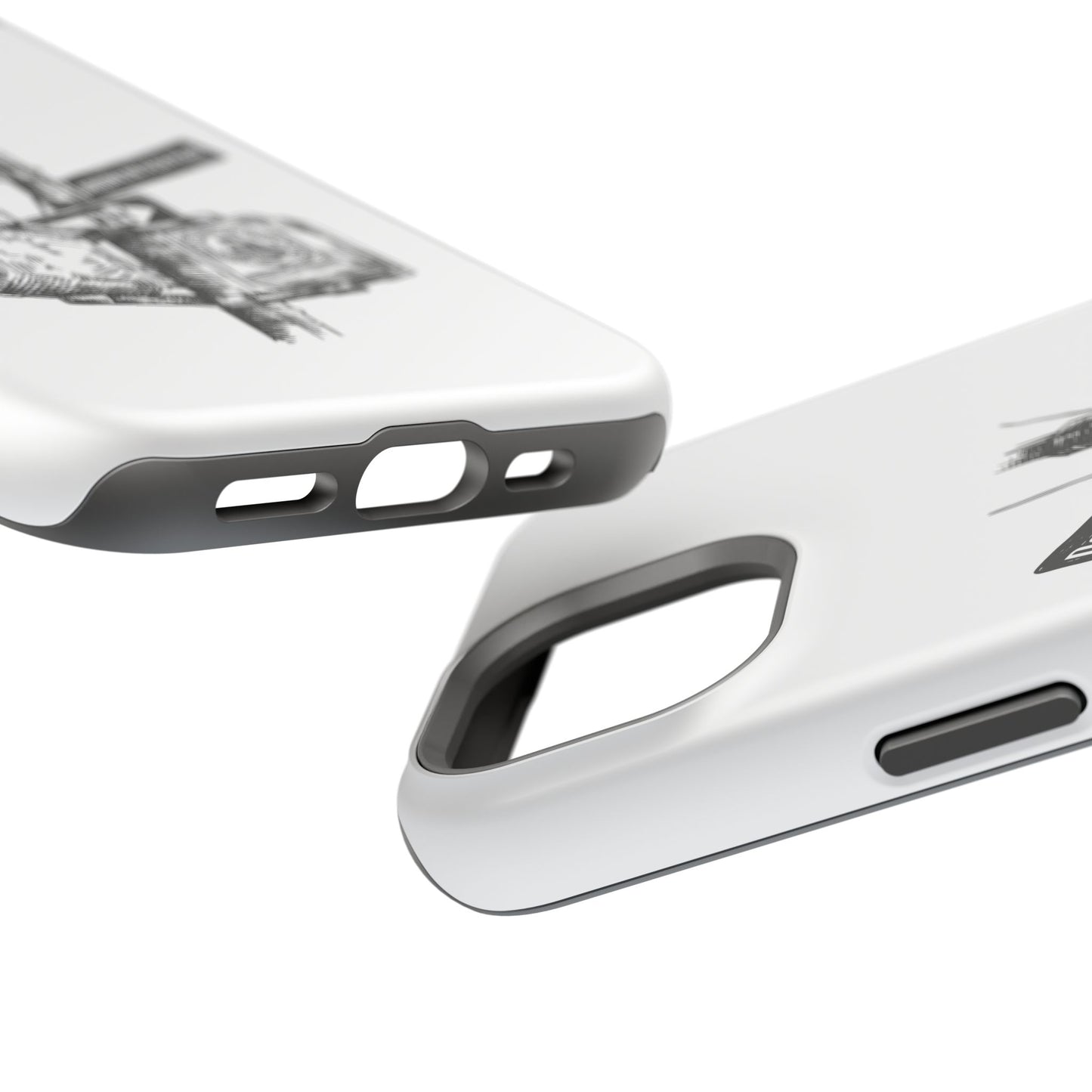 Dekalb Ave & Brooklyn Tech Pl (black graphic) - Impact-Resistant Phone Cases - White