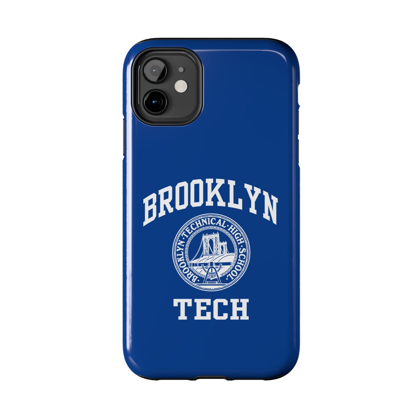Brooklyn Tech Classic Logo - Tough Phone Cases - Navy blue with white graphics