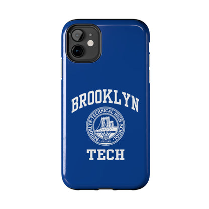 Brooklyn Tech Classic Logo - Tough Phone Cases - Navy blue with white graphics