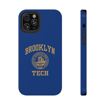 Brooklyn Tech Classic Logo - Impact-Resistant Phone Cases - Iphone Or Samsung - Navy With Gold Graphic