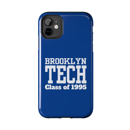 Brooklyn Tech Class of 1995 Tough Phone Case - Blue with white graphics