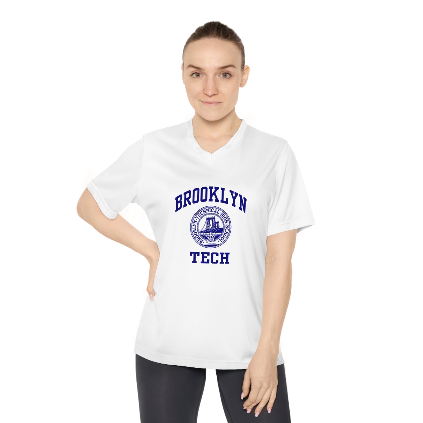 Brooklyn Tech Classic Logo - Ladies Performance V-Neck T-Shirt