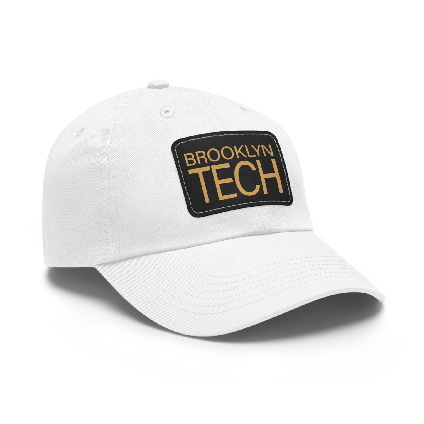 Modern Brooklyn Tech - Hat With Rectangular Leather Patch - Gold