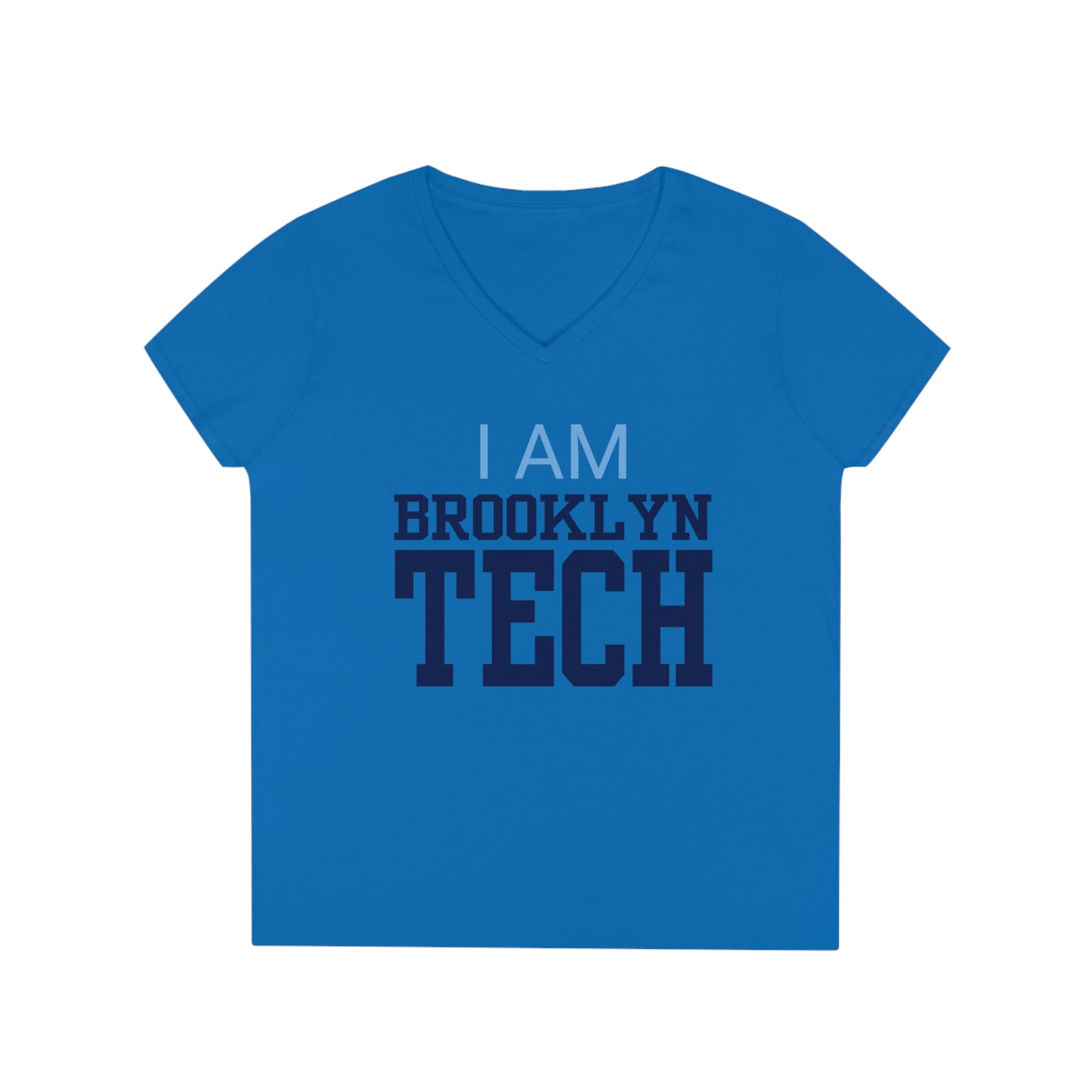 Classic Tech Seal - I Am Brooklyn Tech - Ladies V-Neck T-Shirt