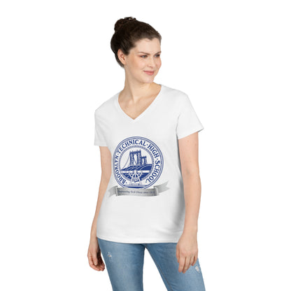 Classic Tech Seal - "empowering Tech Divas Since 1974" - Ladies' V-Neck T-Shirt