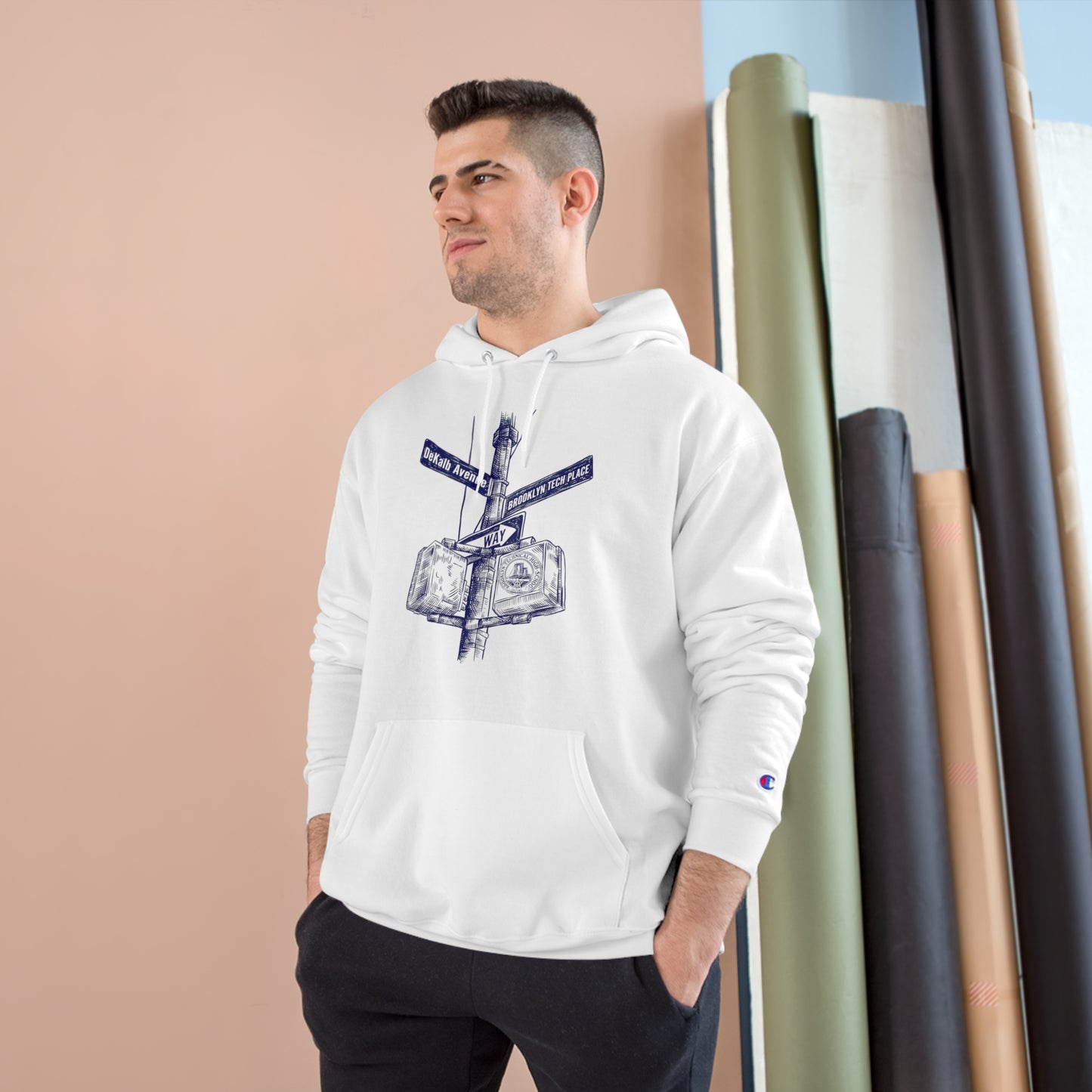 Boutique - Dekalb Ave & Brooklyn Tech Pl - Champion Hoodie (navy Hoodie)