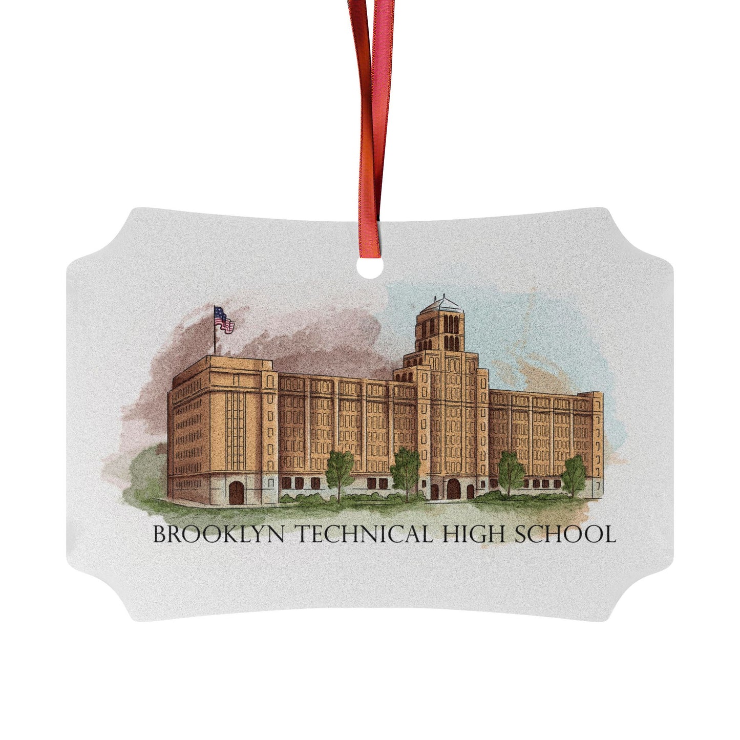 Brooklyn Tech Building Aluminum Ornament