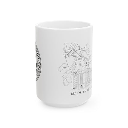 Tech Building - Ceramic Mug, (11oz, 15oz) - B&w