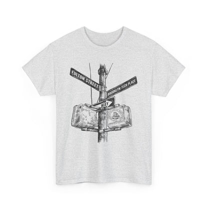 Boutique - Fulton St & Brooklyn Tech Pl  - Men's Heavy Cotton T-Shirt - Black Graphic