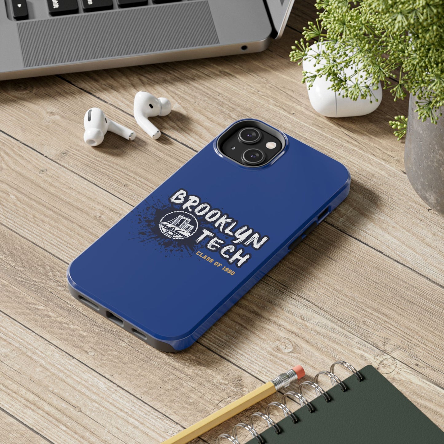 Class Of 1990 Commemorative Tough Phone Cases - Gold Font With Dark Blue Background