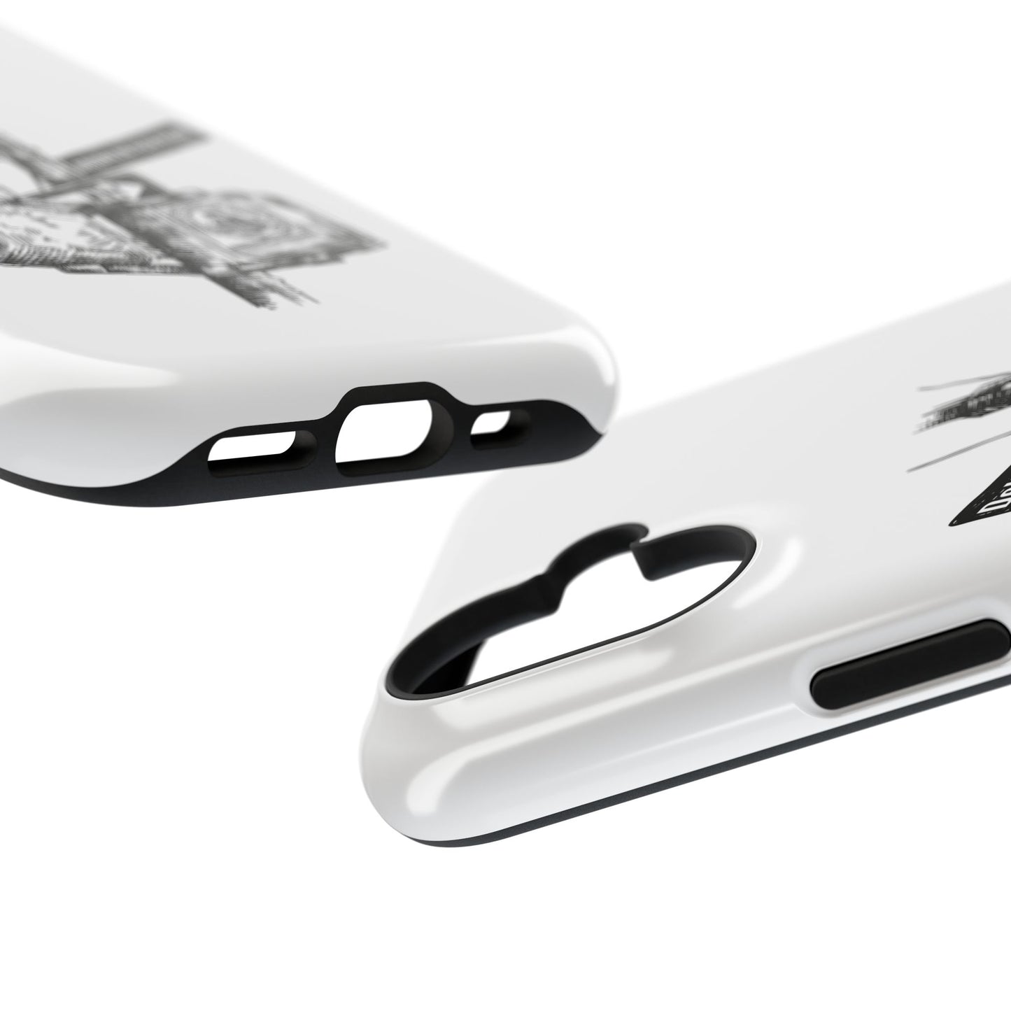 Dekalb Ave & Brooklyn Tech Pl (black graphic) - Impact-Resistant Phone Cases - White