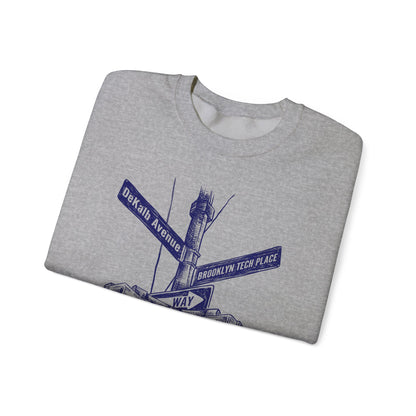 Boutique - Dekalb Ave & Brooklyn Tech Pl - (navy Graphic) Men's Heavy Blend™ Crewneck Sweatshirt