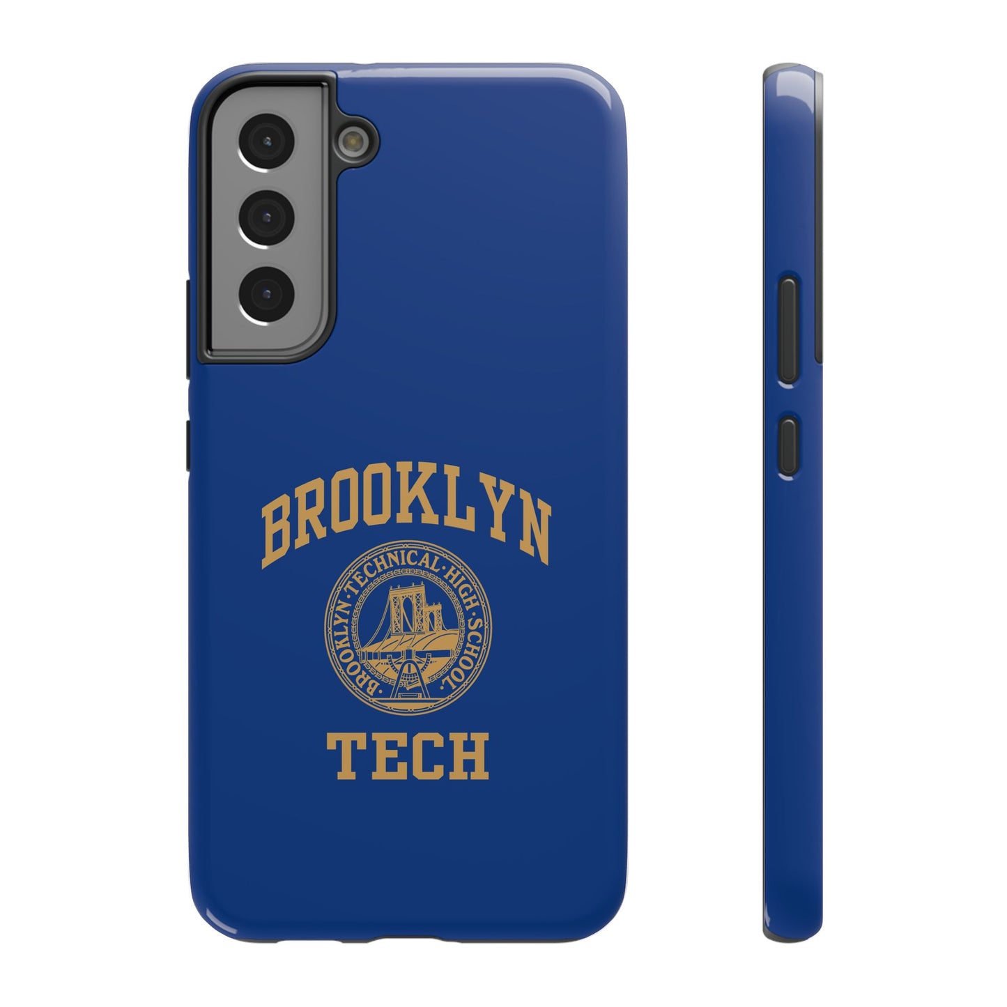 Brooklyn Tech Classic Logo - Impact-Resistant Phone Cases - Iphone Or Samsung - Navy With Gold Graphic