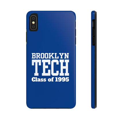 Brooklyn Tech Class of 1995 Tough Phone Case - Blue with white graphics