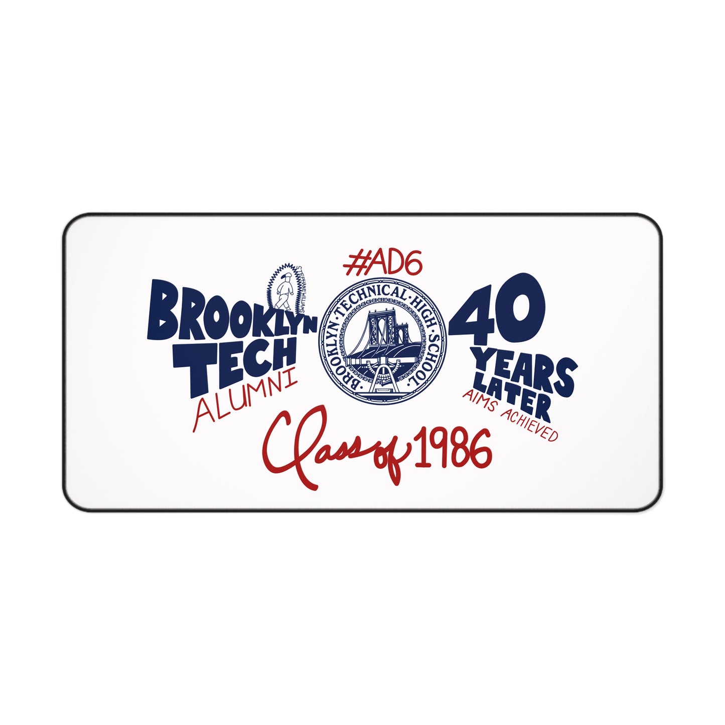 Class of 1986 40th Reunion Desk Mat - Navy logo