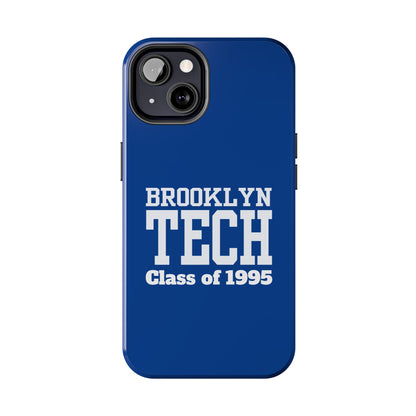 Brooklyn Tech Class of 1995 Tough Phone Case - Blue with white graphics