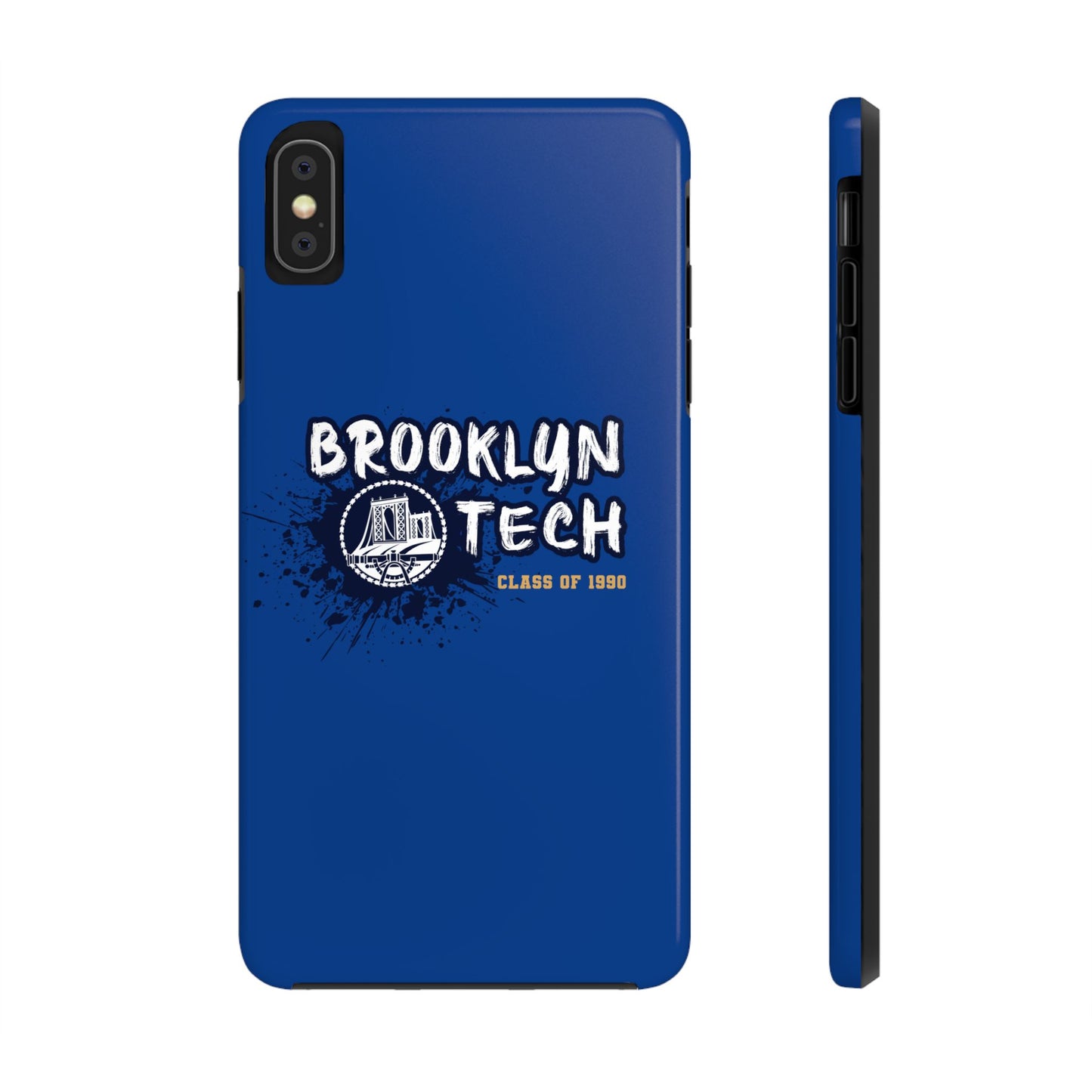 Class Of 1990 Commemorative Tough Phone Cases - Gold Font With Dark Blue Background