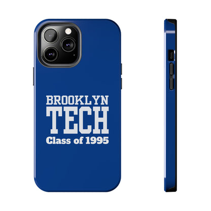 Brooklyn Tech Class of 1995 Tough Phone Case - Blue with white graphics